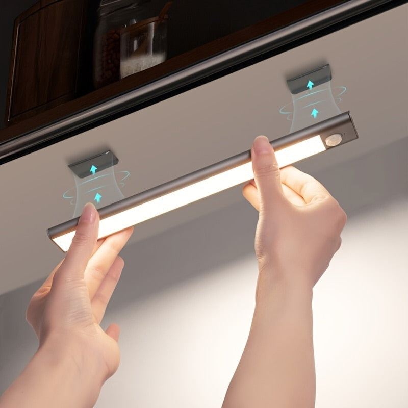 1pc LED Motion Sensor Cabinet Light, Under Counter Closet Lighting, Wireless Magnetic Night Lights